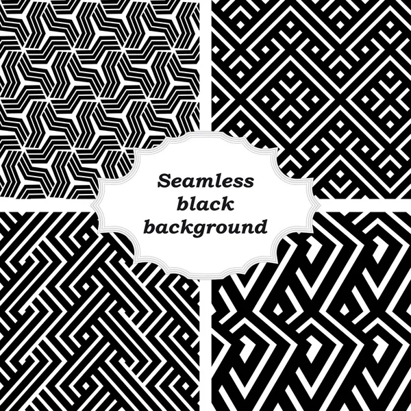 Uppsättning av svart och vitt mönster — Stock vektor