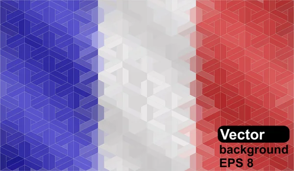 Francouzská vlajka z geometrických tvarů. — Stockový vektor