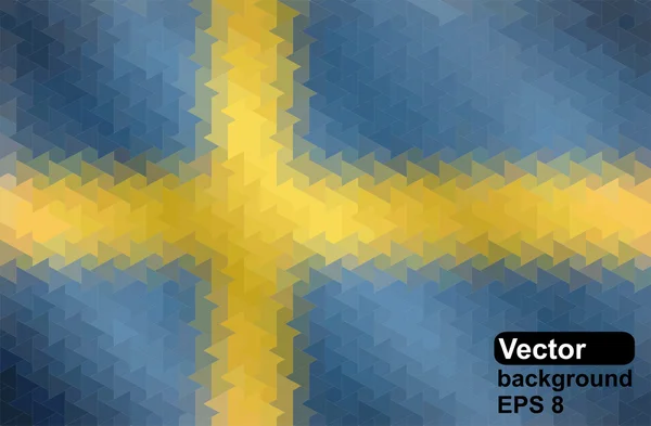 Schwedische Flagge aus geometrischen Formen. — Stockvektor