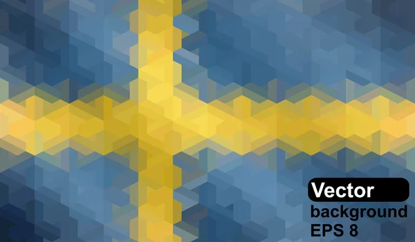 Svenska flaggan av geometriska former. — Stock vektor