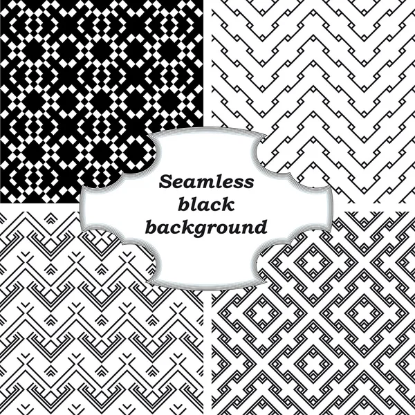 Set of black and white patterns — Stock Vector