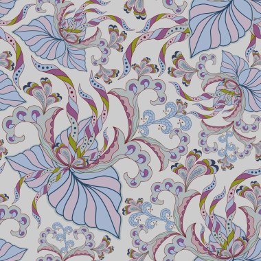 süslü çiçek ve yaprak ile sorunsuz doku