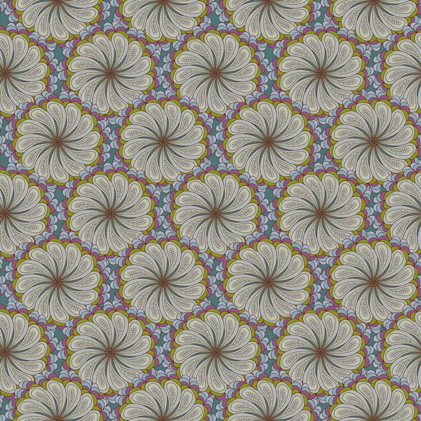 Färgglada seamless mönster - abstrakt blommor — Stock vektor