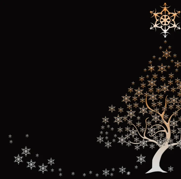 Bela árvore de Natal com estrelas — Fotografia de Stock