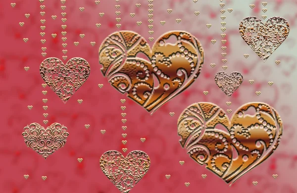 Delicate background of hearts