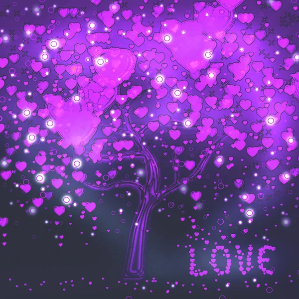 Träd hjärtans bakgrunden — Stockfoto