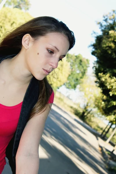 beautiful woman in profile