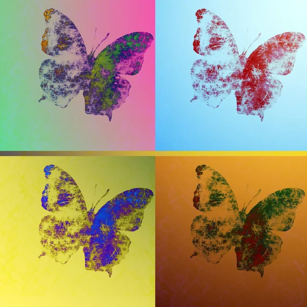 Papillons sur des fonds colorés Image En Vente