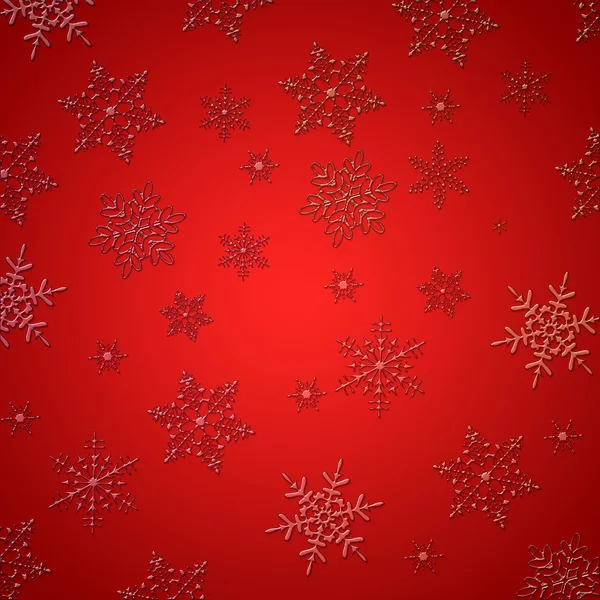 Nieve de Navidad en rojo — Foto de Stock