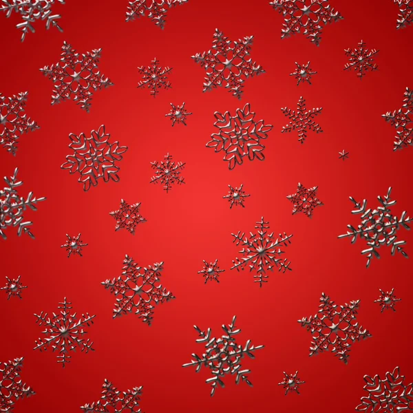 Weihnachtsschnee auf Rot — Stockfoto