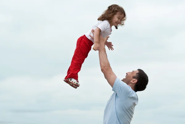 Pai e filha felizes — Fotografia de Stock