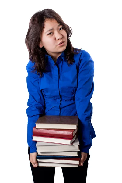Girl Carrying Books — Stock Photo, Image