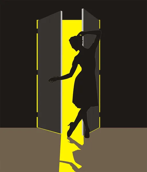 Woman in the Doorway — Stock Vector