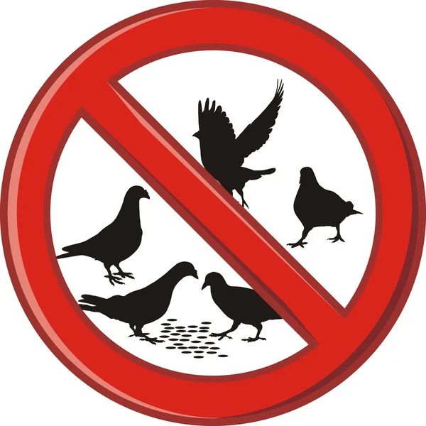 禁止上喂鸽子 — 图库矢量图片