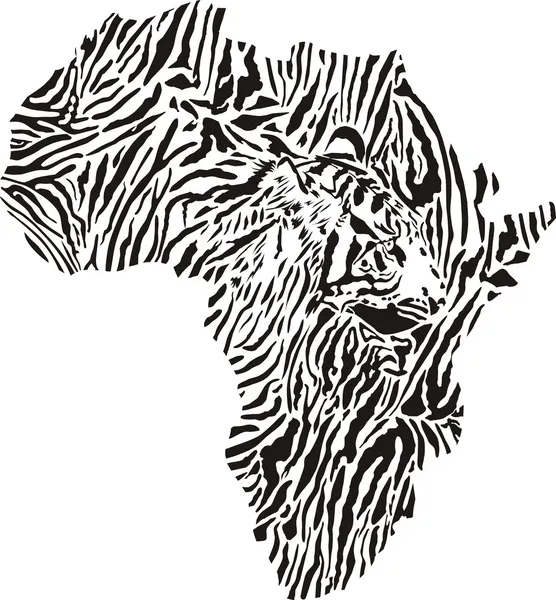 Símbolo África en el camuflaje del tigre — Vector de stock