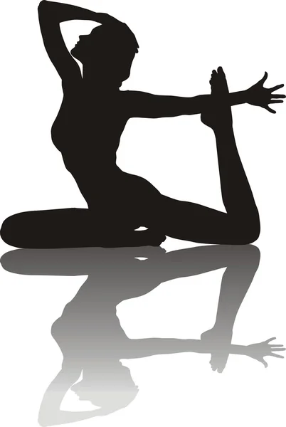 Giovane donna che pratica Yoga — Vettoriale Stock