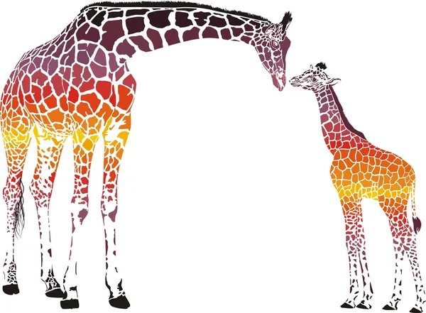 Surrealist Family of giraffes — Stock Vector