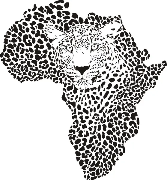 Símbolo África en el camuflaje de leopardo — Vector de stock