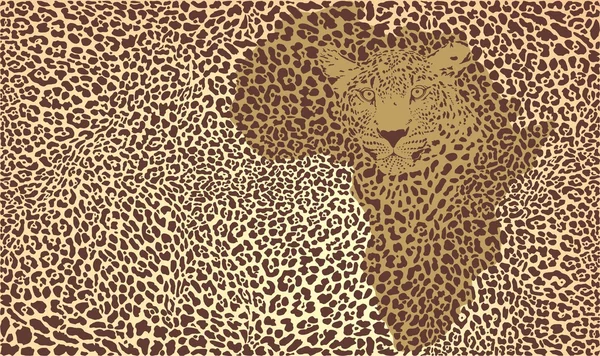 Símbolo África en el camuflaje de leopardo — Vector de stock