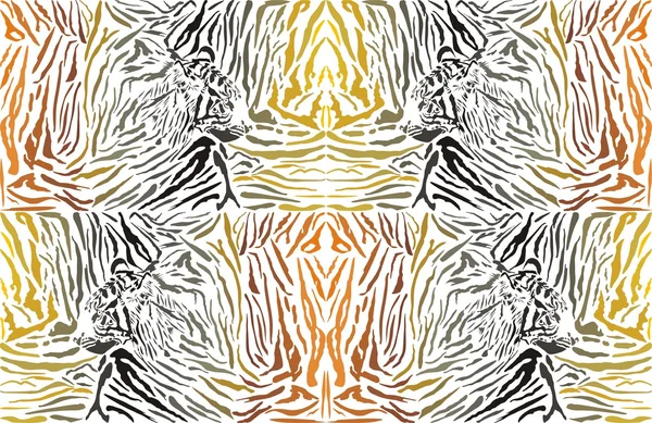 Pattern background tiger with head — Stock Vector