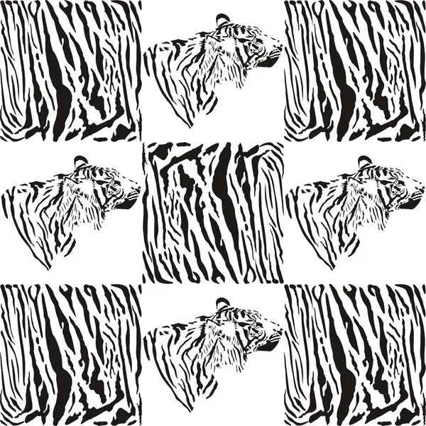 Tiger patterns for textiles and wallpaper — Stock Vector