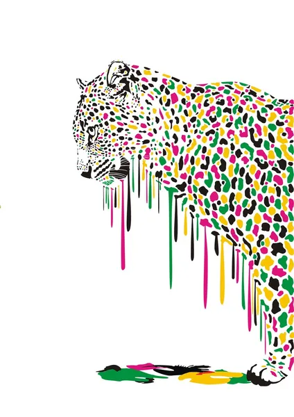 Leopard, abstrakte Malerei — Stockvektor