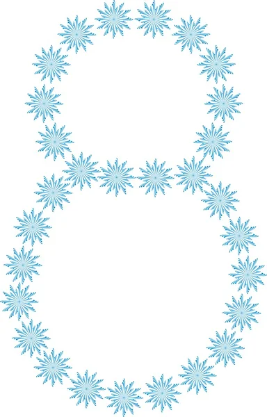 Numero otto dai fiocchi di neve — Vettoriale Stock