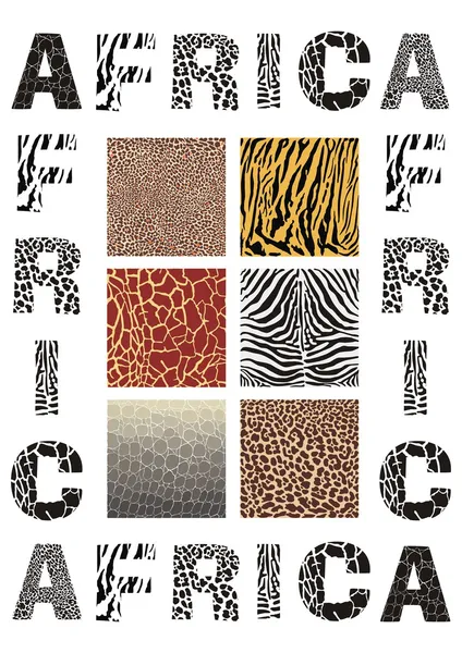 Afrika - achtergrond met tekst en textuur wild dier — Stockvector