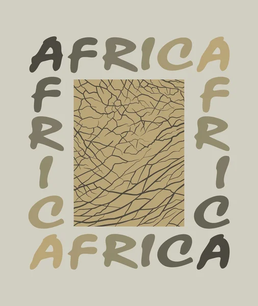 África - fondo con texto y textura elefante — Vector de stock