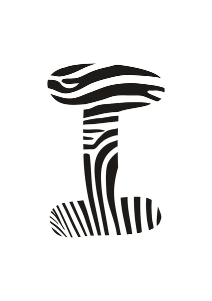 Lettertype zebra, de letter i — Stockvector