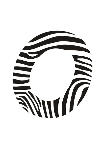 Lettertype zebra, alfabet o — Stockvector