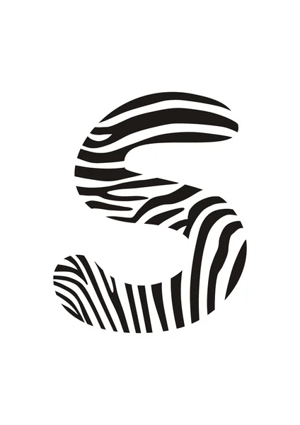 Teckensnitt zebra, bokstaven s — Stock vektor