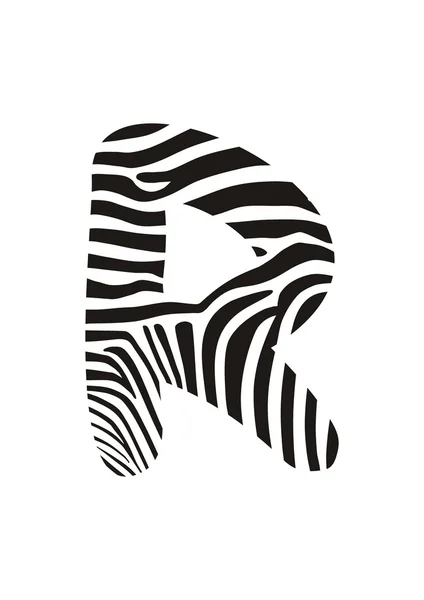 Teckensnitt zebra, bokstaven r — Stock vektor