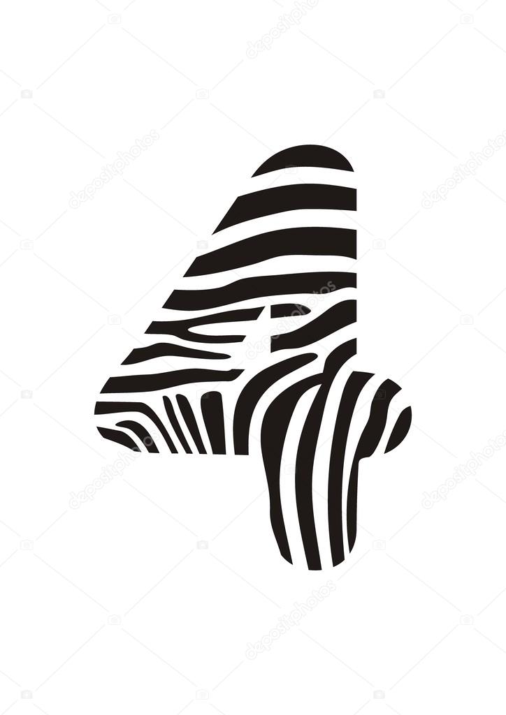 Font zebra, number four