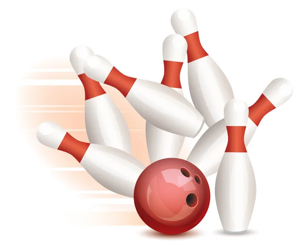 Vektor bowlingklot och stift — Stock vektor
