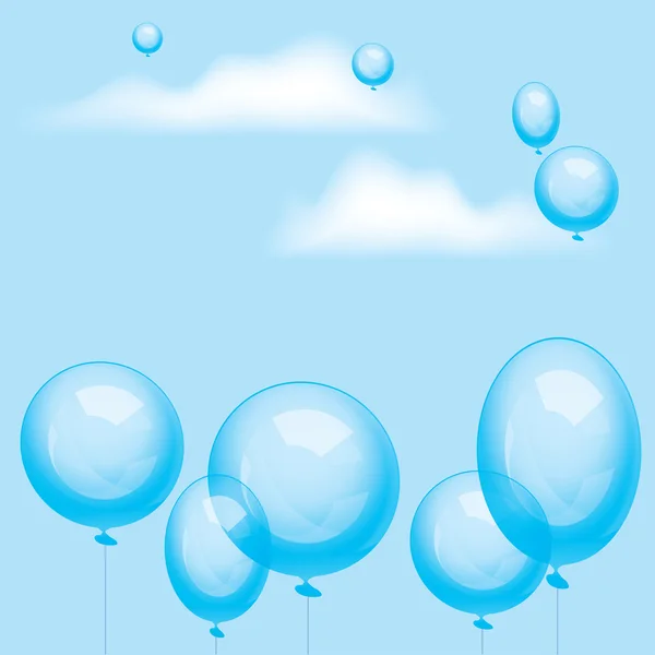 Globos vectoriales en el cielo — Vector de stock