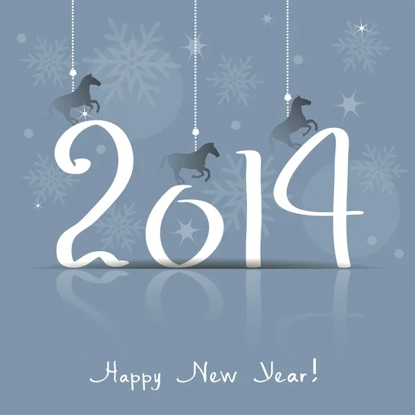 Vector 2014 Happy New Year greeting card — Stock Vector