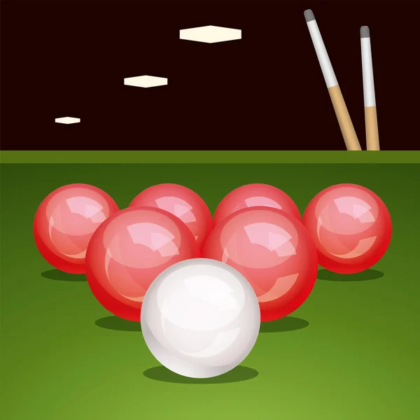 Table de billard vectoriel avec boules et indices — Image vectorielle