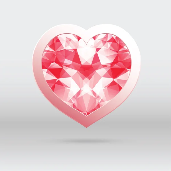 Corazón vector con mosaico de diamantes, diseño abstracto para San Valentín — Archivo Imágenes Vectoriales