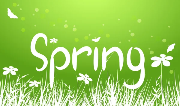 Vector green spring background — Stock Vector