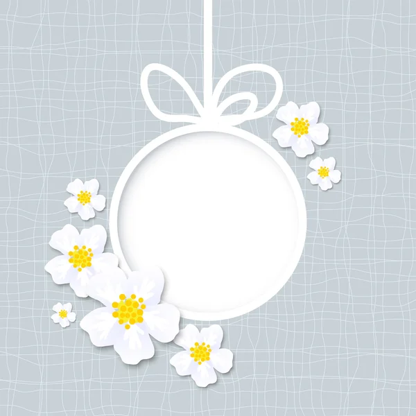 矢量春天贺卡和鲜花 — 图库矢量图片