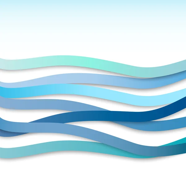 Fondo abstracto con rayas onduladas azules. Ilustración vectorial — Vector de stock