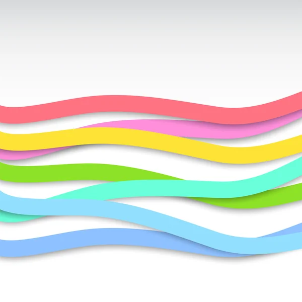 Fondo abstracto con rayas onduladas de colores. Ilustración vectorial — Vector de stock