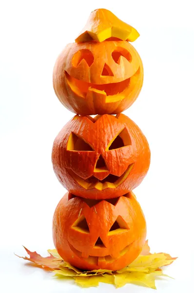Effrayant halloween citrouilles Jack O Lanternes Images De Stock Libres De Droits