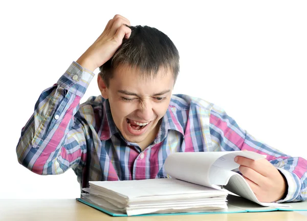 Impresionado hombre de negocios leyendo documentos —  Fotos de Stock