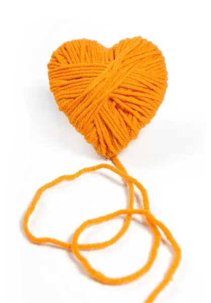 Heart of Knitting isolated on white background — Stock Photo, Image