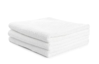 Beyaz havlu izole yığını