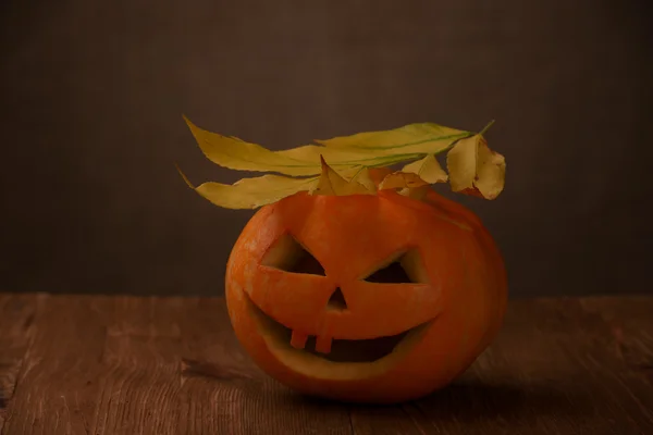 Scary halloween balkabağı jack-o-lantern — Stok fotoğraf