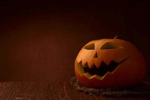 Scary halloween pumpkin jack-o-lantern — Stock Photo, Image