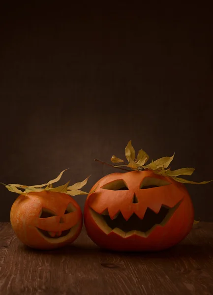 Gruselige Halloween-Kürbis-Laterne — Stockfoto